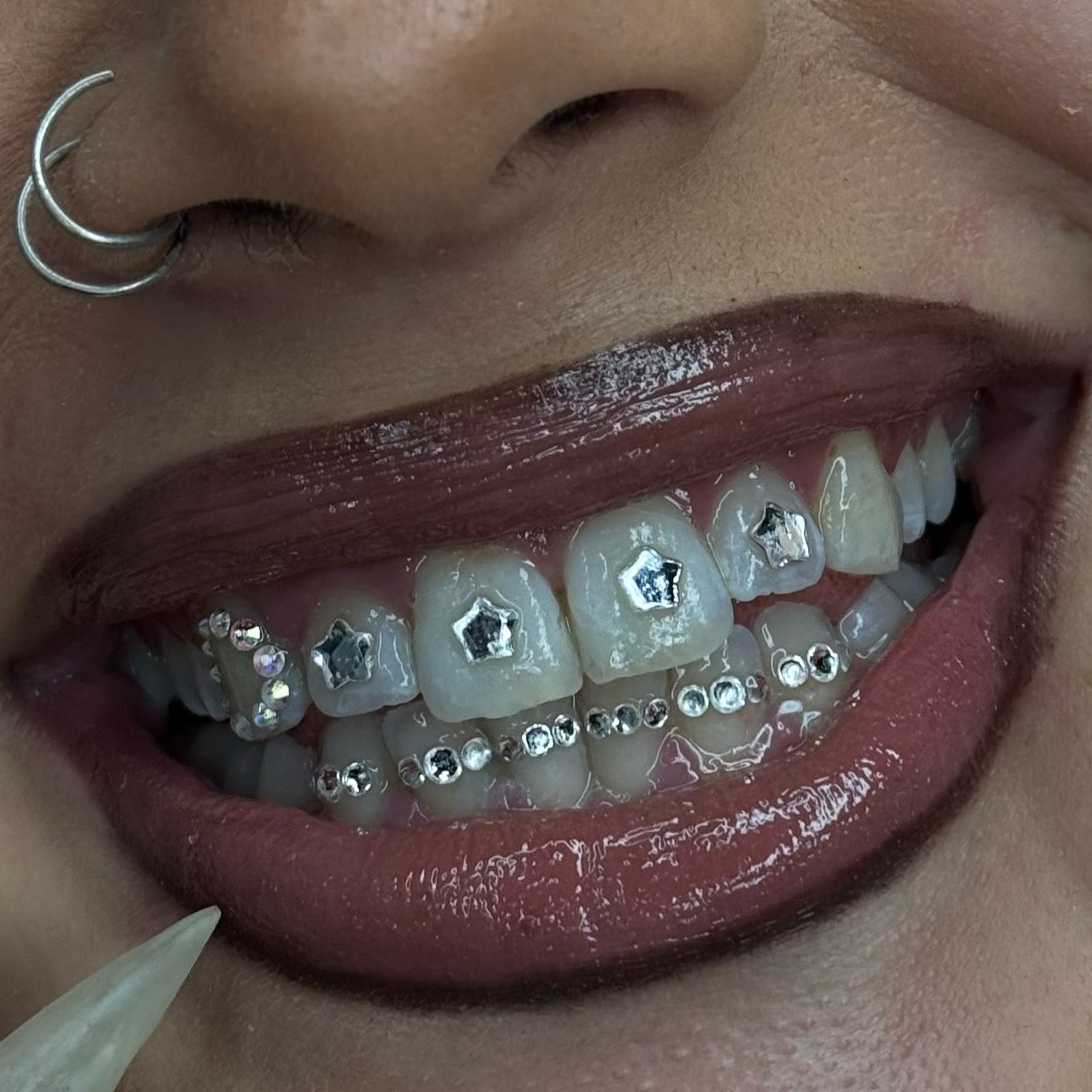 Tooth gem set on 6+ teeth with Swarovski and preciosa crystals by ICYFANGSLDN